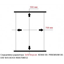 Сердцевина радиатора RENAULT KERAX 00-, PRREMIUM 00-, DAF BUS BOVA, behr Версия, 900X708X52