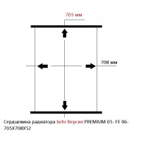 Сердцевина радиатора SCANIA FE 06-, RENAULT PREMIUM 05-, behr версия, 705X708X52